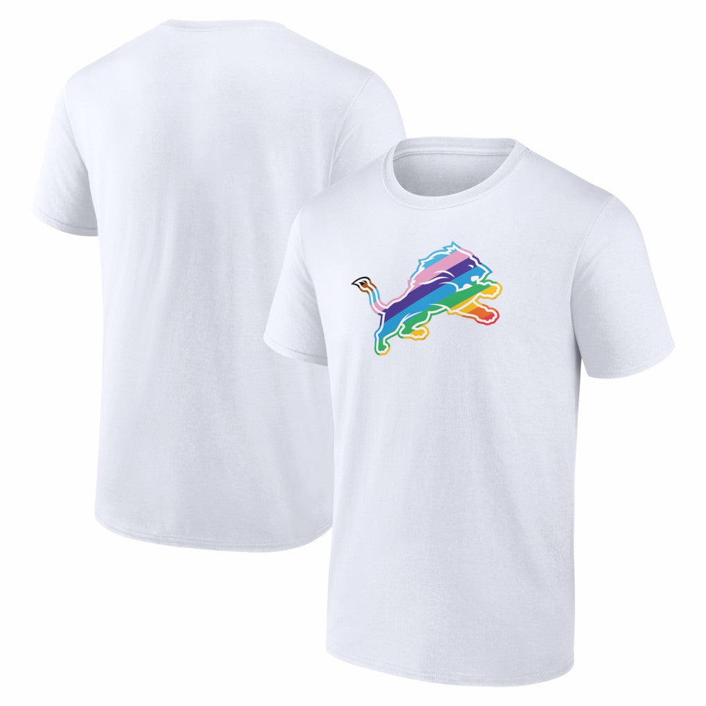 Detroit Lions Logo Pride T-Shirt White