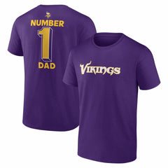 Minnesota Vikings #1 Dad Jersey T-Shirt Purple