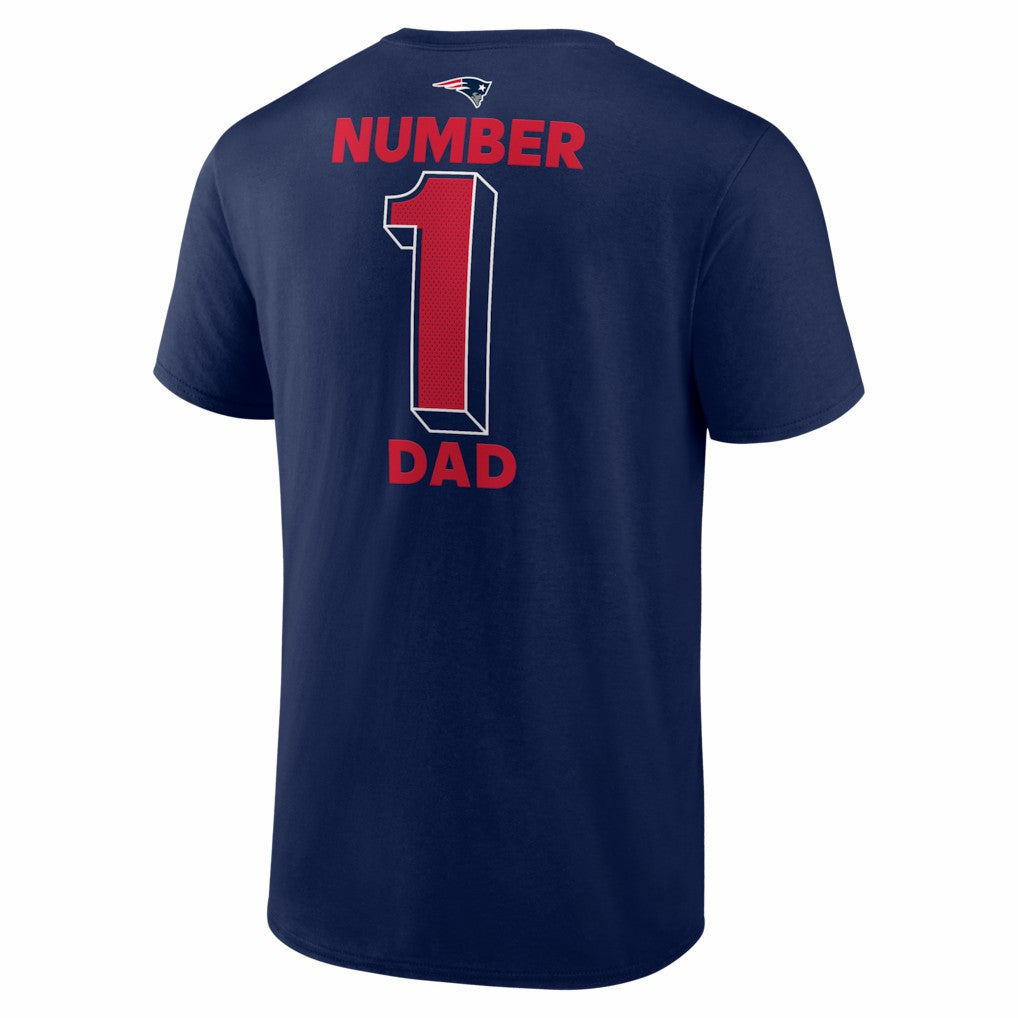 New England Patriots #1 Dad Jersey T-Shirt Navy