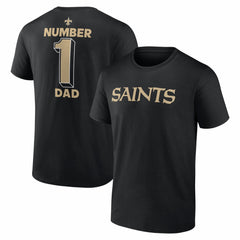 New Orleans Saints #1 Dad Jersey T-Shirt Black