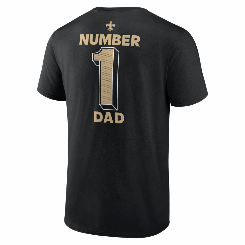 New Orleans Saints #1 Dad Jersey T-Shirt Black