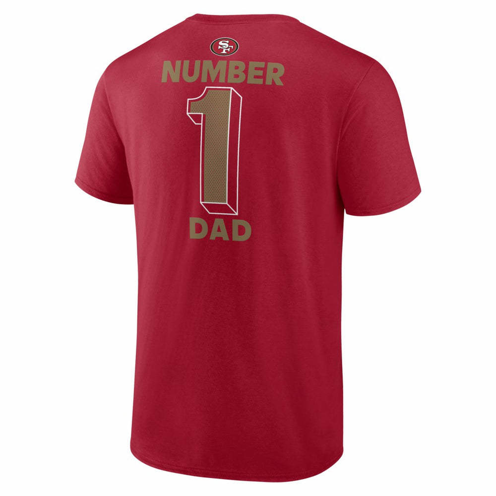 San Francisco 49ers #1 Dad Jersey T-Shirt Scarlet