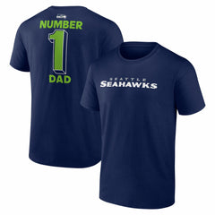Seattle Seahawks #1 Dad Jersey T-Shirt College Navy