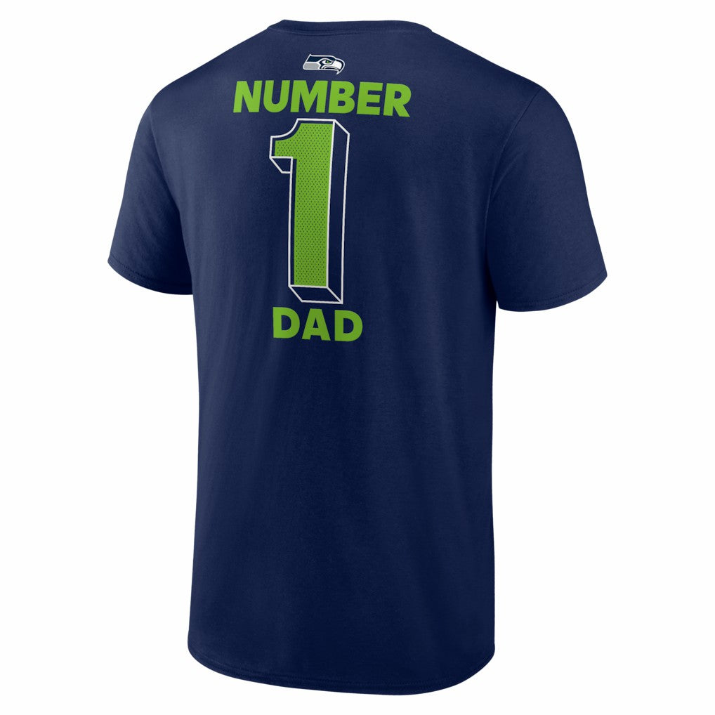 Seattle Seahawks #1 Dad Jersey T-Shirt College Navy