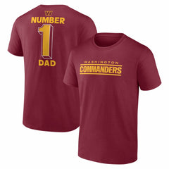 Washington Commanders #1 Dad Jersey T-Shirt Burgundy