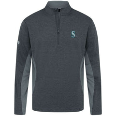 Seattle Mariners Levelwear Waffle Insignia 2.0 Quarter-Zip Pullover - Heather Black - MLB Discount