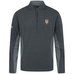 New York Mets Levelwear Waffle Insignia 2.0 Quarter-Zip Pullover - Heather Black - MLB Discount