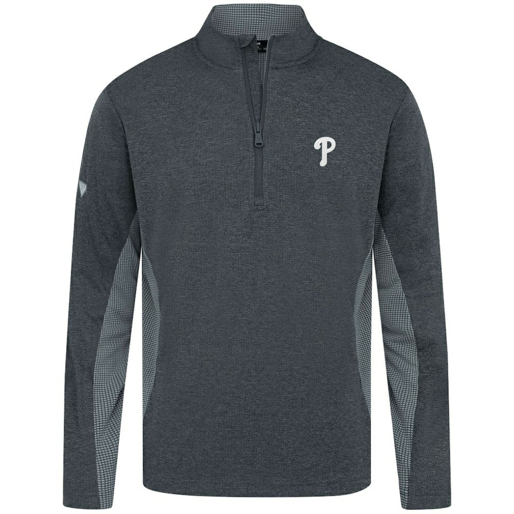 Philadelphia Phillies Levelwear Waffle Insignia 2.0 Quarter-Zip Pullover - Heather Black - MLB on Sale