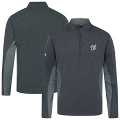 Washington Nationals Levelwear Waffle Insignia 2.0 Quarter-Zip Pullover - Heather Black - MLB Discount