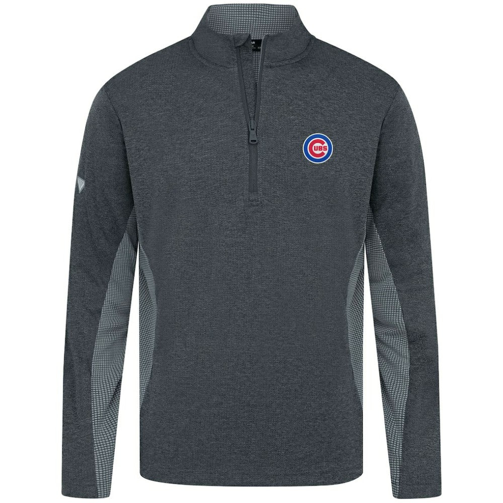 Chicago Cubs Levelwear Waffle Insignia 2.0 Quarter-Zip Pullover - Heather Black - MLB Lifestyle