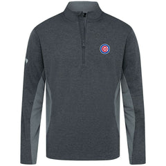 Chicago Cubs Levelwear Waffle Insignia 2.0 Quarter-Zip Pullover - Heather Black - MLB Lifestyle
