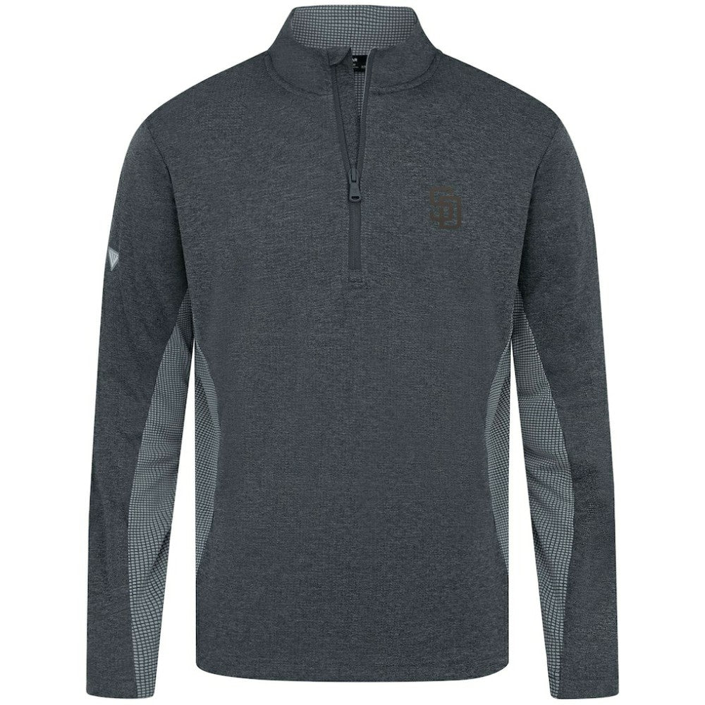 San Diego Padres Levelwear Waffle Insignia 2.0 Quarter-Zip Pullover - Heather Black - MLB Lifestyle