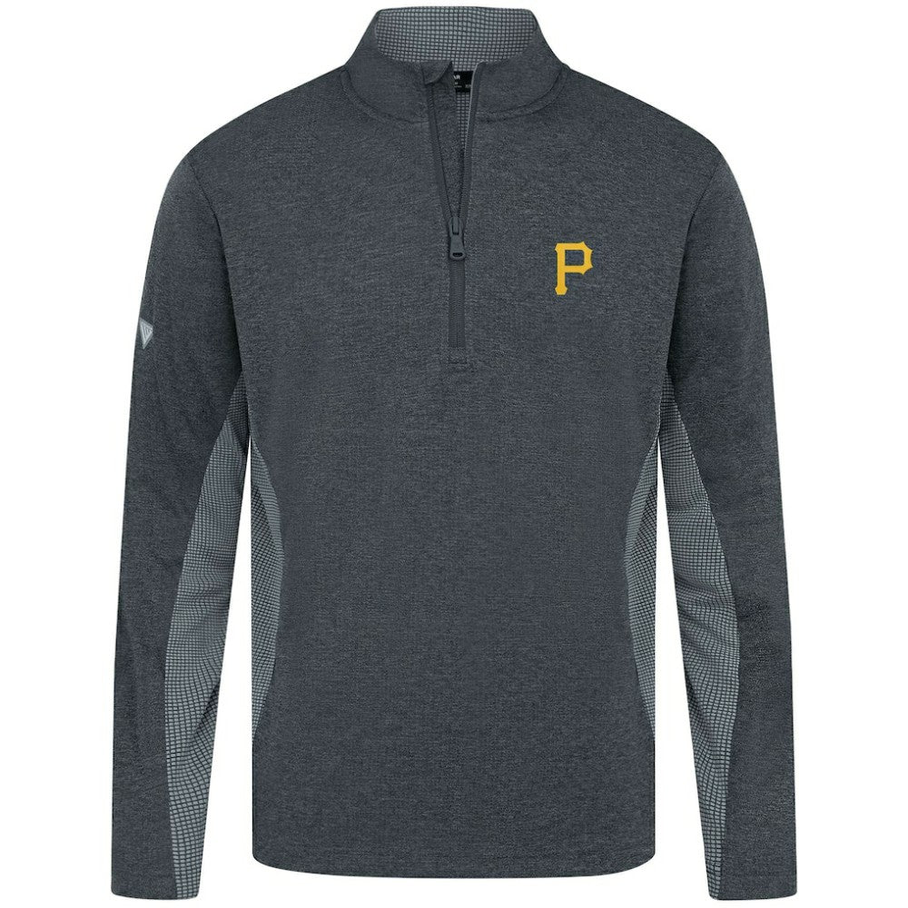 Pittsburgh Pirates Levelwear Waffle Insignia 2.0 Quarter-Zip Pullover - Heather Black - MLB Discount
