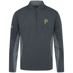 Pittsburgh Pirates Levelwear Waffle Insignia 2.0 Quarter-Zip Pullover - Heather Black - MLB Discount