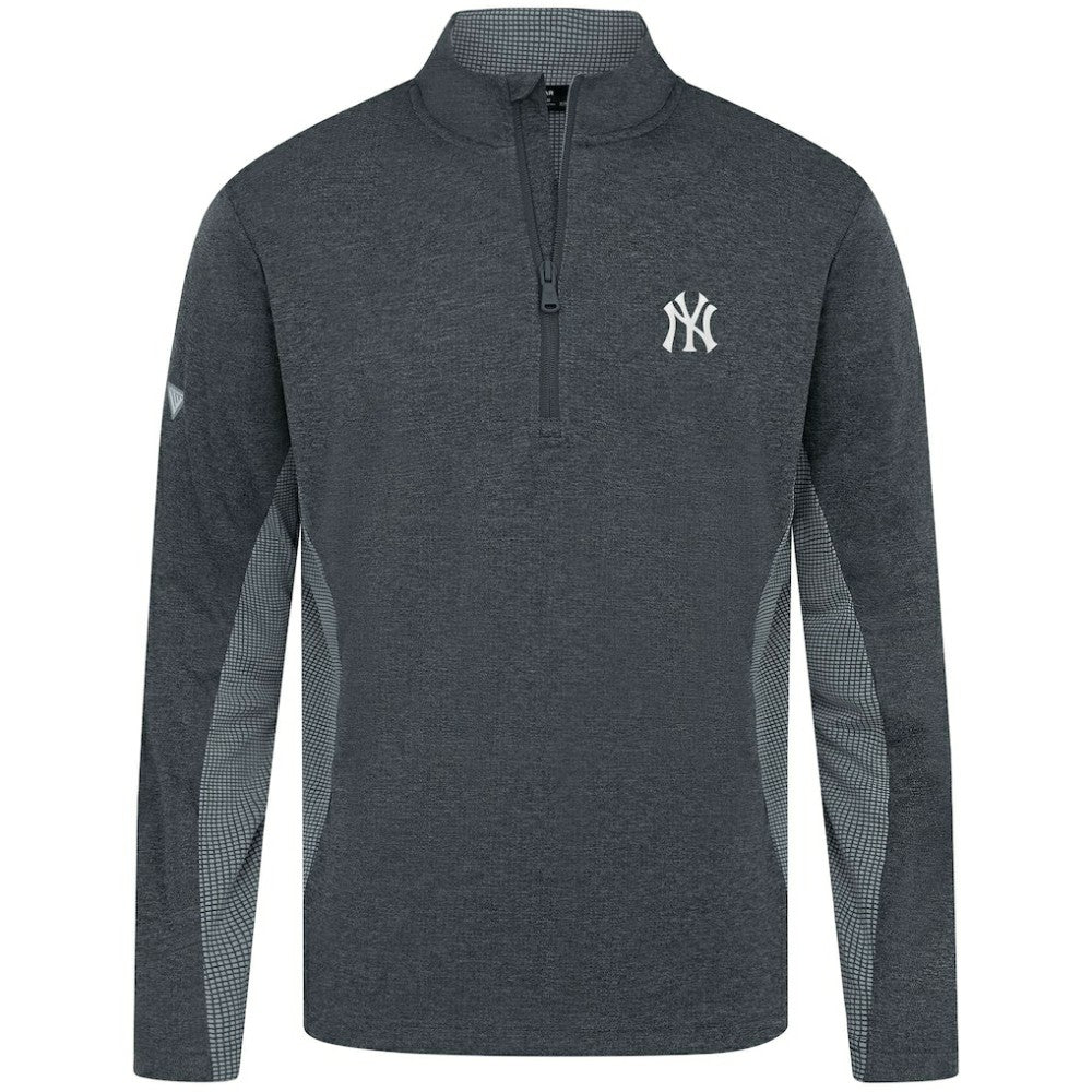 New York Yankees Levelwear Waffle Insignia 2.0 Quarter-Zip Pullover - Heather Black - MLB Sale