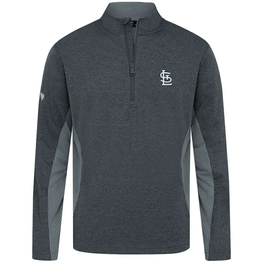 St. Louis Cardinals Levelwear Waffle Insignia 2.0 Quarter-Zip Pullover - Heather Black - MLB Sale