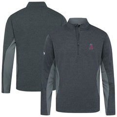 Los Angeles Angels Levelwear Waffle Insignia 2.0 Quarter-Zip Pullover - Heather Black - MLB Online