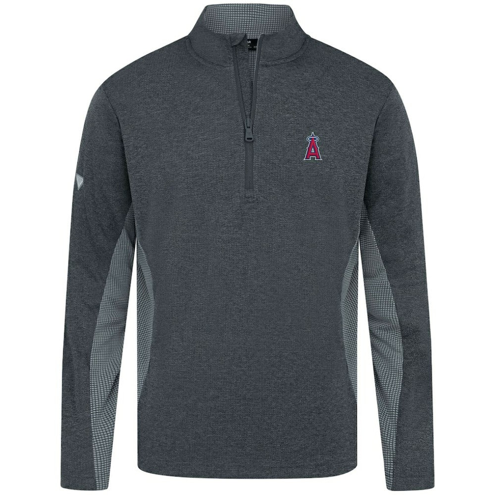 Los Angeles Angels Levelwear Waffle Insignia 2.0 Quarter-Zip Pullover - Heather Black - MLB Online