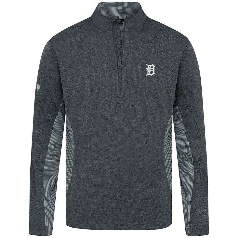 Detroit Tigers Levelwear Waffle Insignia 2.0 Quarter-Zip Pullover - Heather Black - MLB Sale