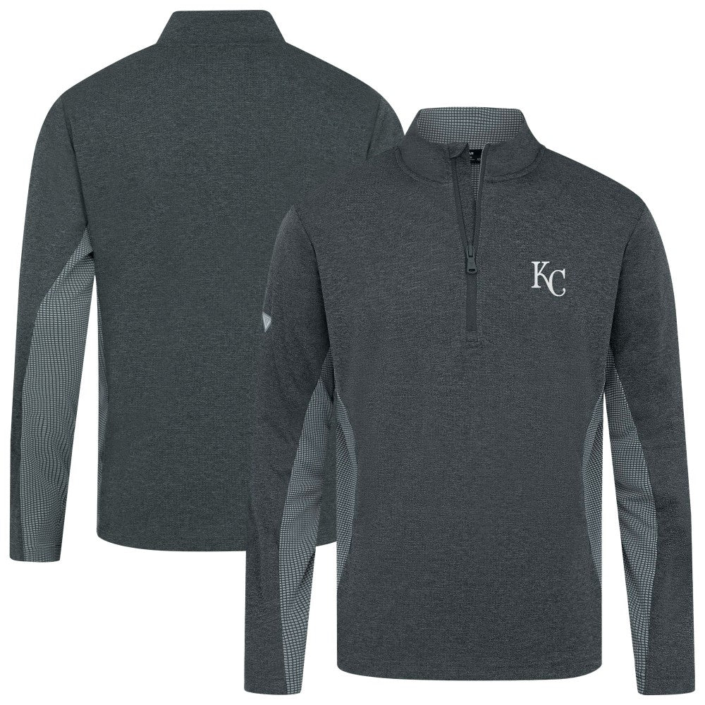 Kansas City Royals Levelwear Waffle Insignia 2.0 Quarter-Zip Pullover - Heather Black - MLB Online