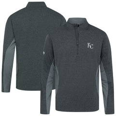 Kansas City Royals Levelwear Waffle Insignia 2.0 Quarter-Zip Pullover - Heather Black - MLB Online