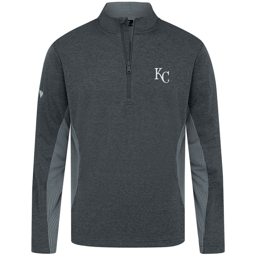 Kansas City Royals Levelwear Waffle Insignia 2.0 Quarter-Zip Pullover - Heather Black - MLB Online