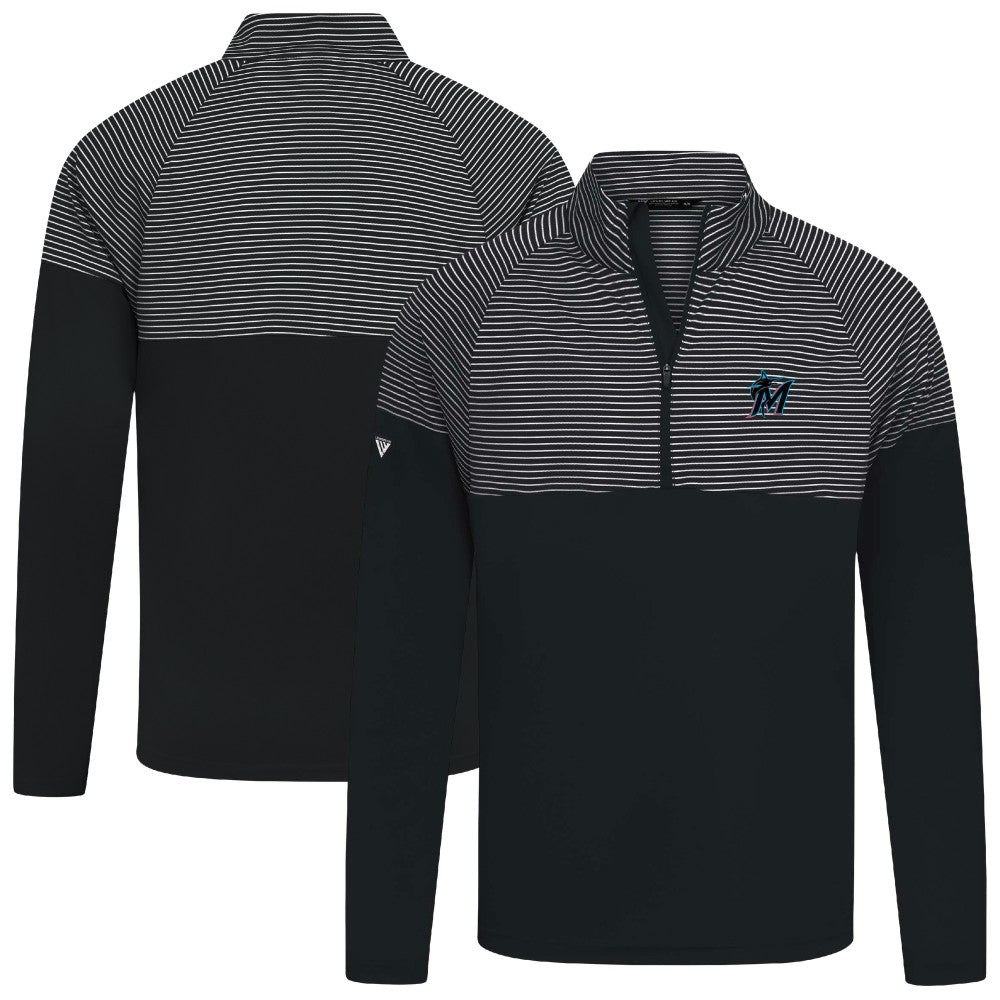 Miami Marlins Levelwear Classic Stripes Insignia 2.0 Pullover - Black - MLB Lifestyle