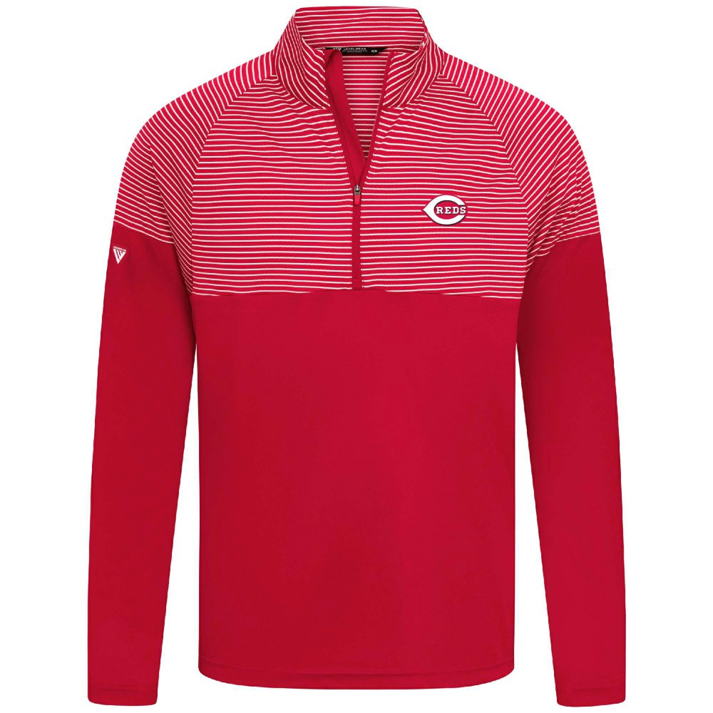 Cincinnati Reds Levelwear Classic Stripes Insignia 2.0 Pullover - Red - MLB on Sale