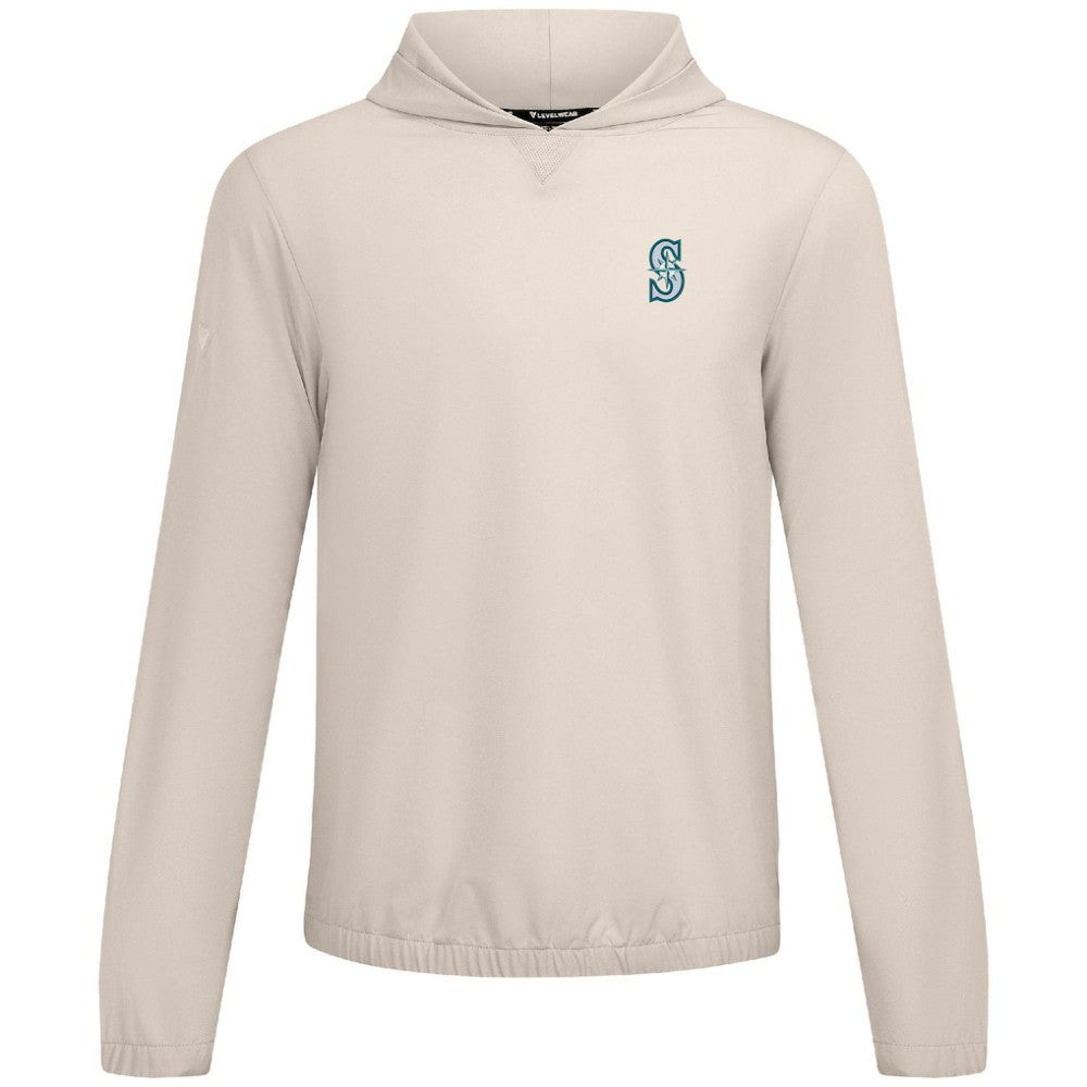 Seattle Mariners Levelwear Action Insignia 2.0 Pullover Hoodie - Khaki - MLB Lifestyle