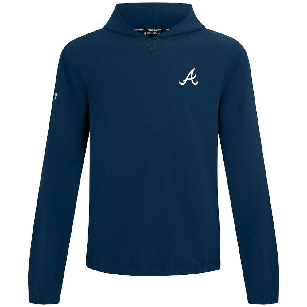 Atlanta Braves Levelwear Action Insignia 2.0 Pullover Hoodie - Navy - MLB on Sale