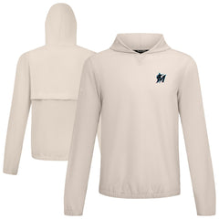 Miami Marlins Levelwear Action Insignia 2.0 Pullover Hoodie - Khaki - MLB on Sale