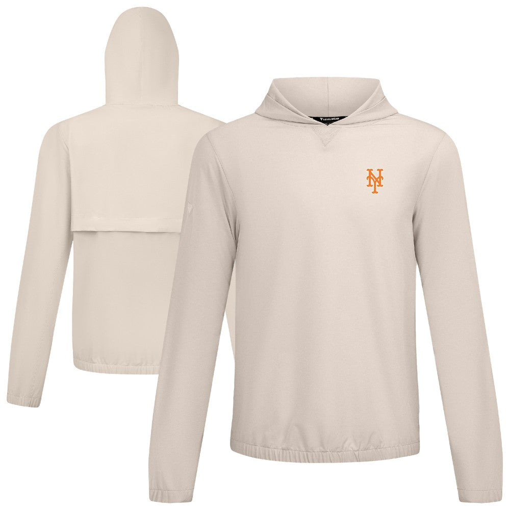 New York Mets Levelwear Action Insignia 2.0 Pullover Hoodie - Khaki - MLB Sale