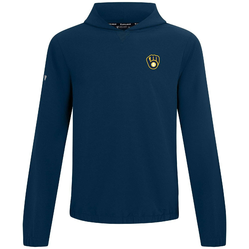Milwaukee Brewers Levelwear Action Insignia 2.0 Pullover Hoodie - Navy - MLB Online