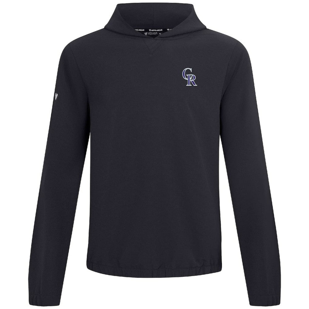Colorado Rockies Levelwear Action Insignia 2.0 Pullover Hoodie - Black - MLB Sale