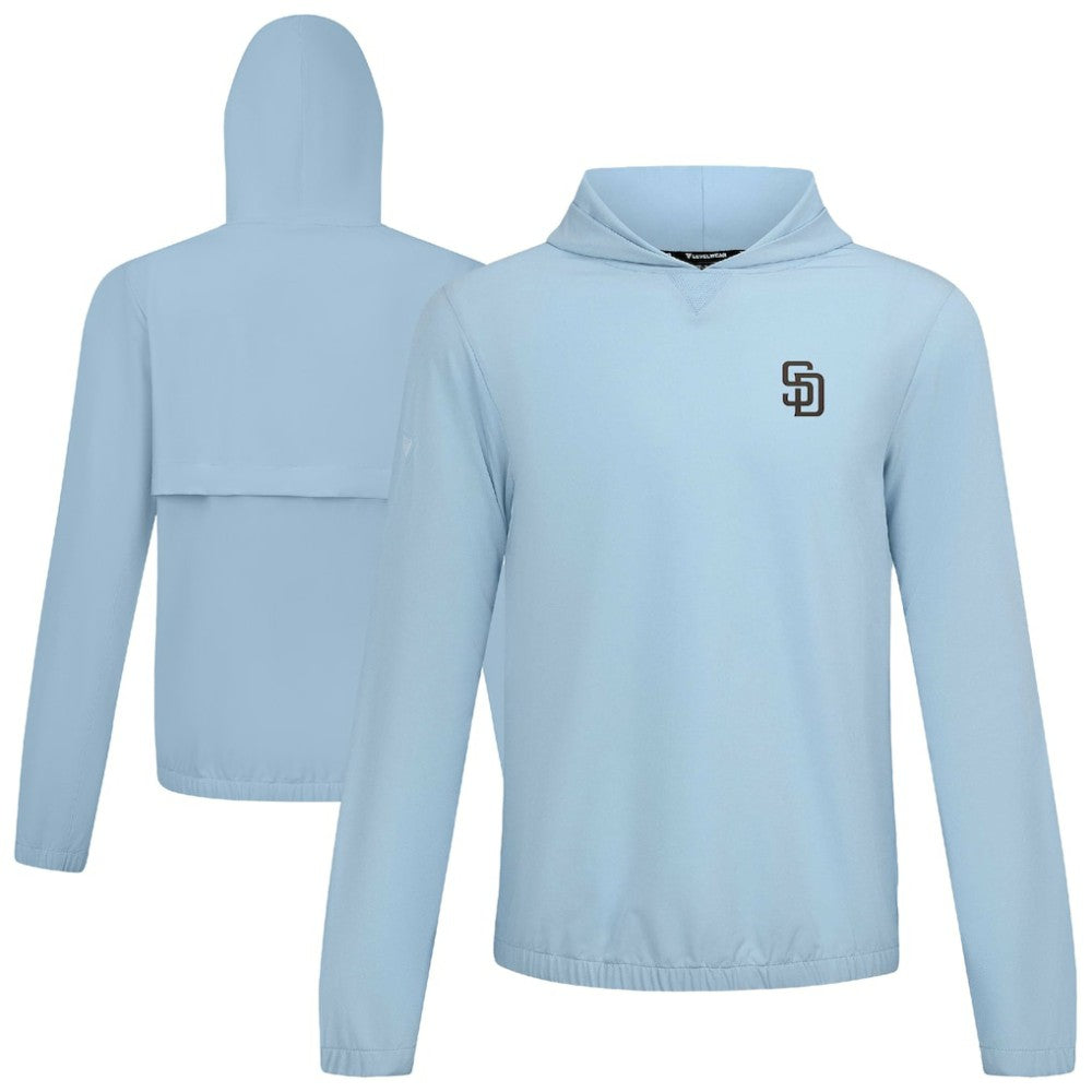 San Diego Padres Levelwear Action Insignia 2.0 Pullover Hoodie - Light Blue - MLB Online