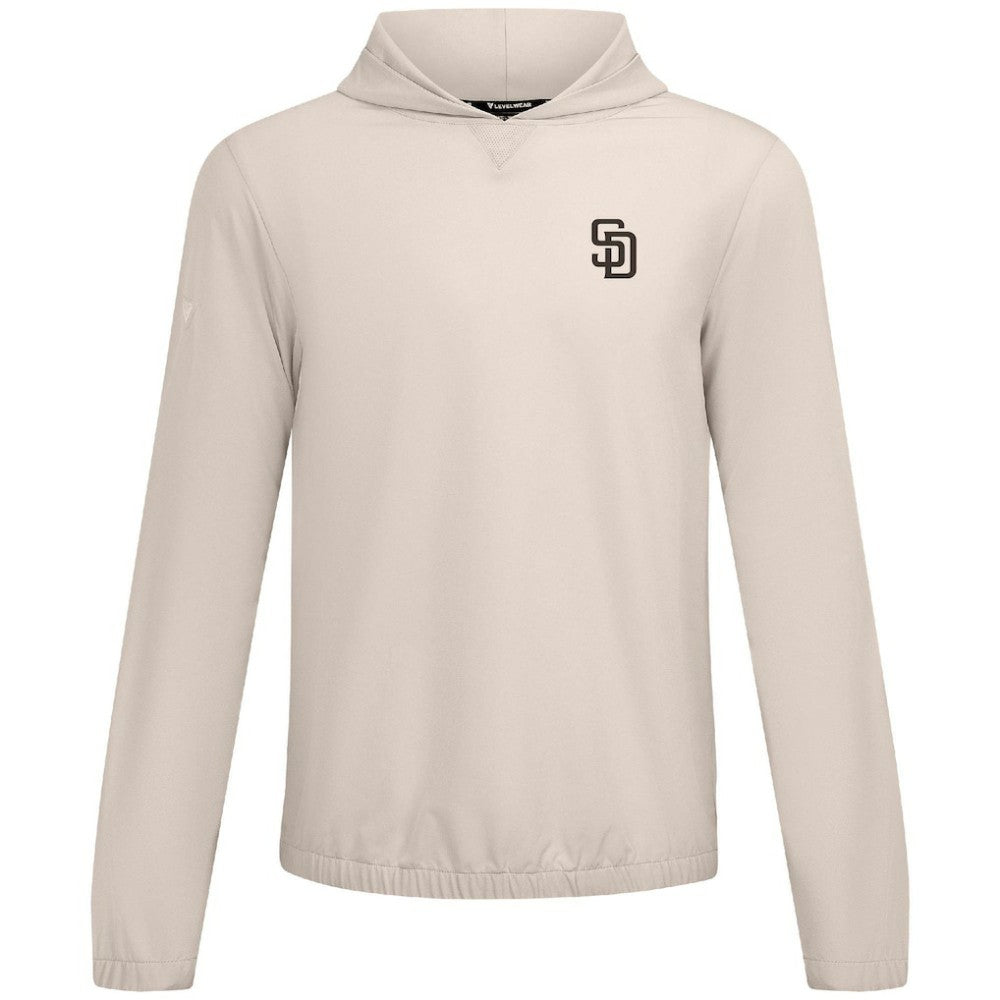 San Diego Padres Levelwear Action Insignia 2.0 Pullover Hoodie - Khaki - MLB Discount