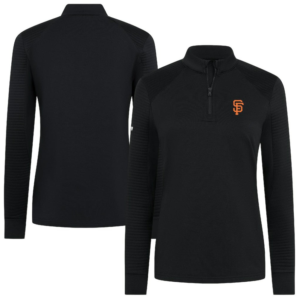 San Francisco Giants Levelwear Women's Power Insignia 2.0 Quarter-Zip Pullover Top - Black - MLB Lifestyle