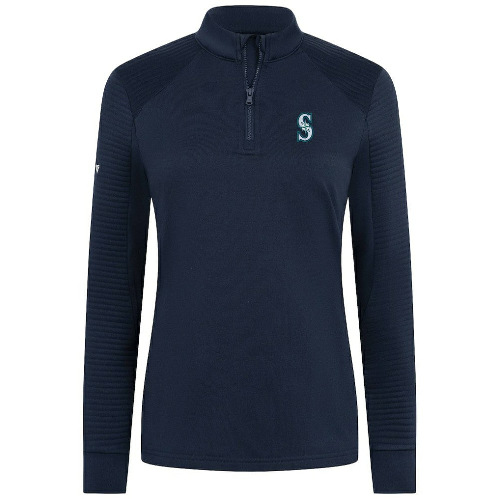 Seattle Mariners Levelwear Women's Power Insignia 2.0 Quarter-Zip Pullover Top - Navy - MLB Sale