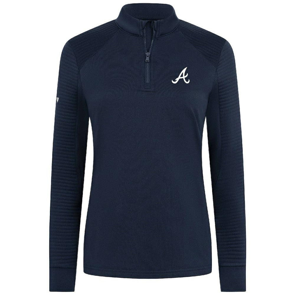 Atlanta Braves Levelwear Women's Power Insignia 2.0 Quarter-Zip Pullover Top - Navy - MLB Sale