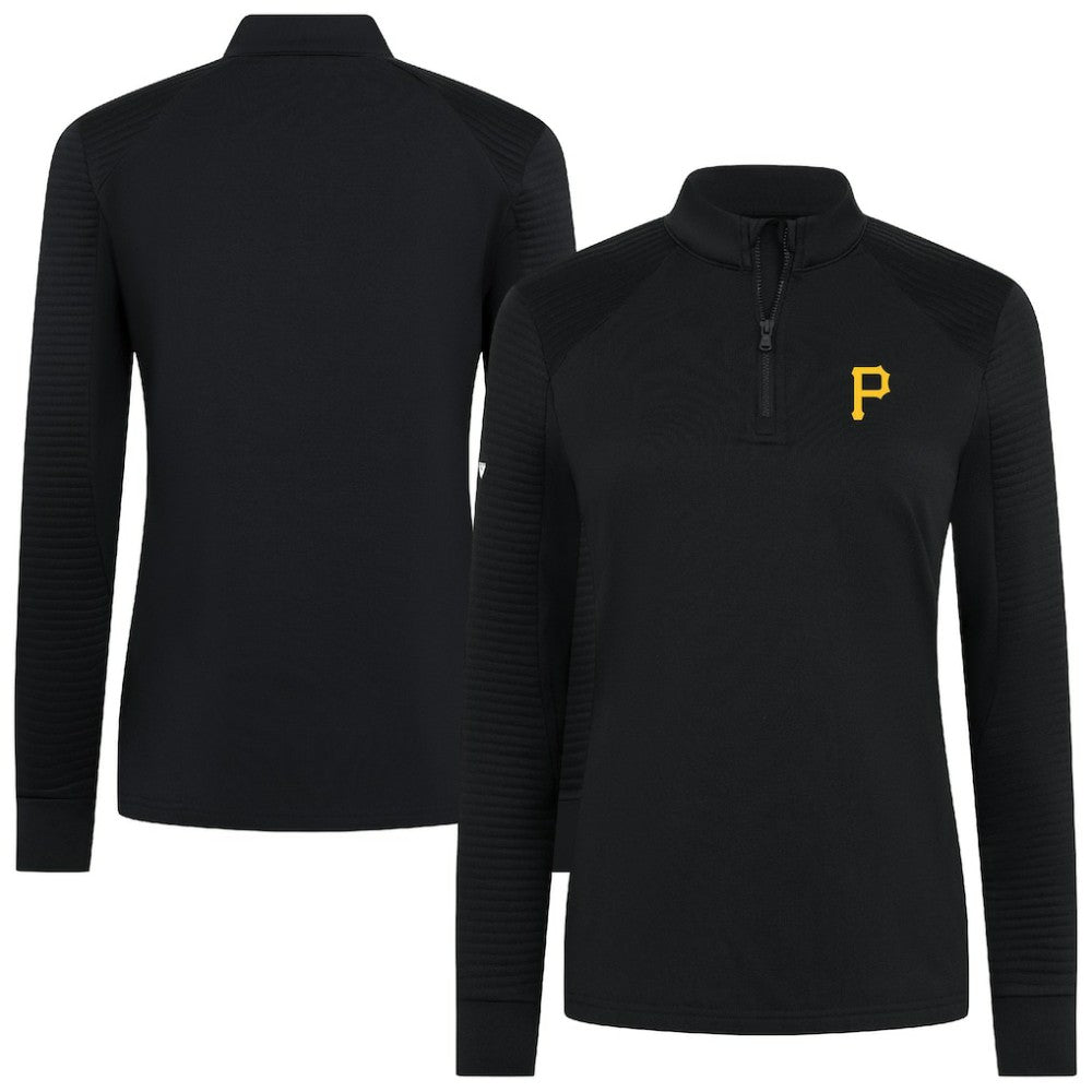 Pittsburgh Pirates Levelwear Women's Power Insignia 2.0 Quarter-Zip Pullover Top - Black - MLB Sale