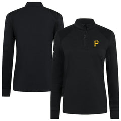 Pittsburgh Pirates Levelwear Women's Power Insignia 2.0 Quarter-Zip Pullover Top - Black - MLB Sale