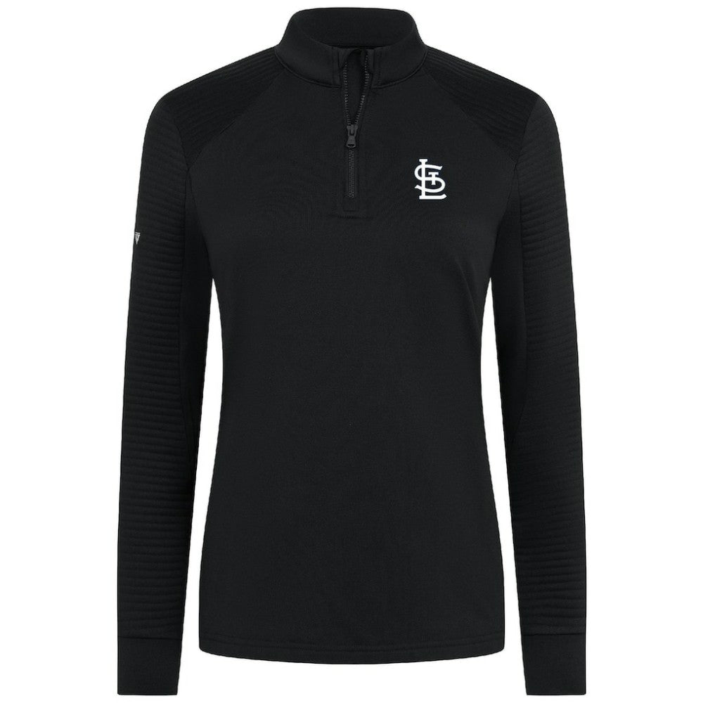 St. Louis Cardinals Levelwear Women's Power Insignia 2.0 Quarter-Zip Pullover Top - Black - MLB Lifestyle