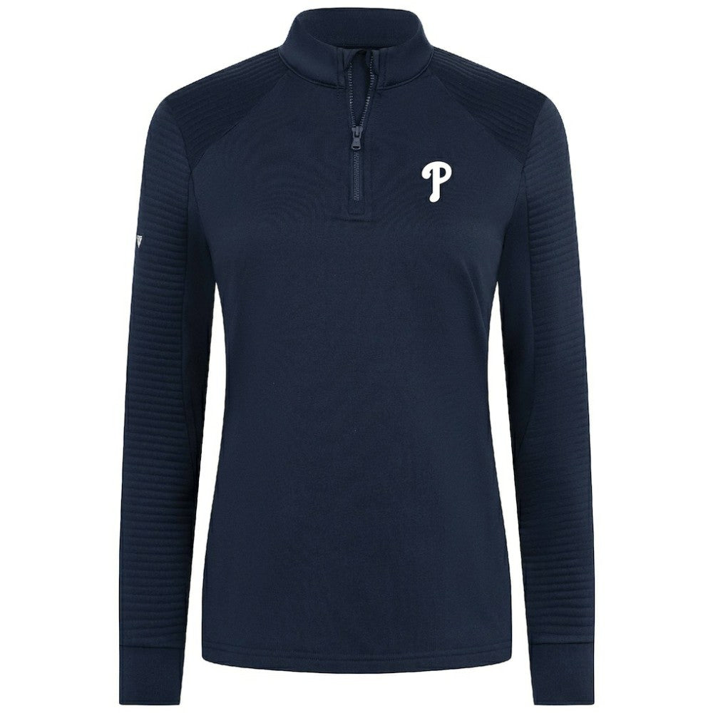 Philadelphia Phillies Levelwear Women's Power Insignia 2.0 Quarter-Zip Pullover Top - Navy - MLB Lifestyle