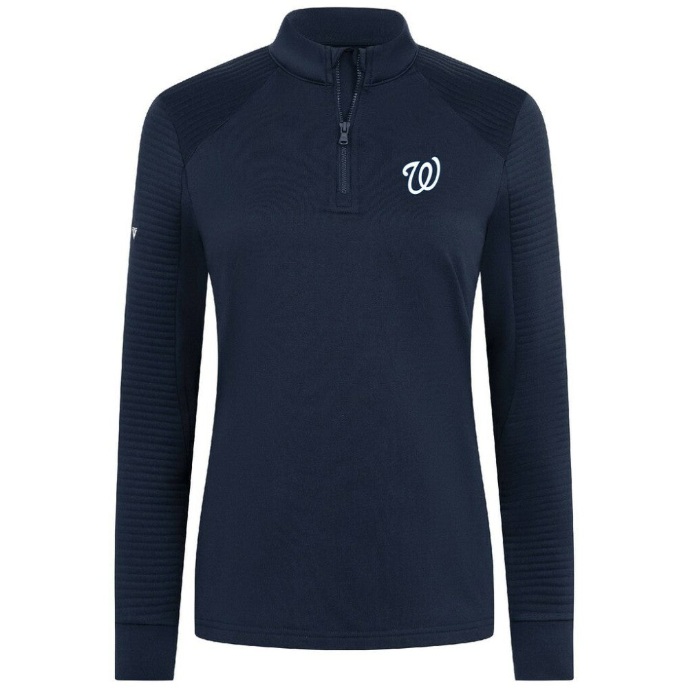Washington Nationals Levelwear Women's Power Insignia 2.0 Quarter-Zip Pullover Top - Navy - MLB Online