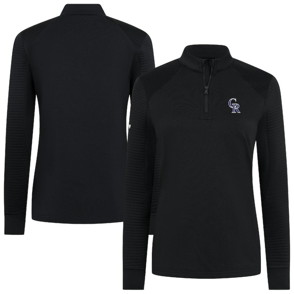 Colorado Rockies Levelwear Women's Power Insignia 2.0 Quarter-Zip Pullover Top - Black - MLB Online