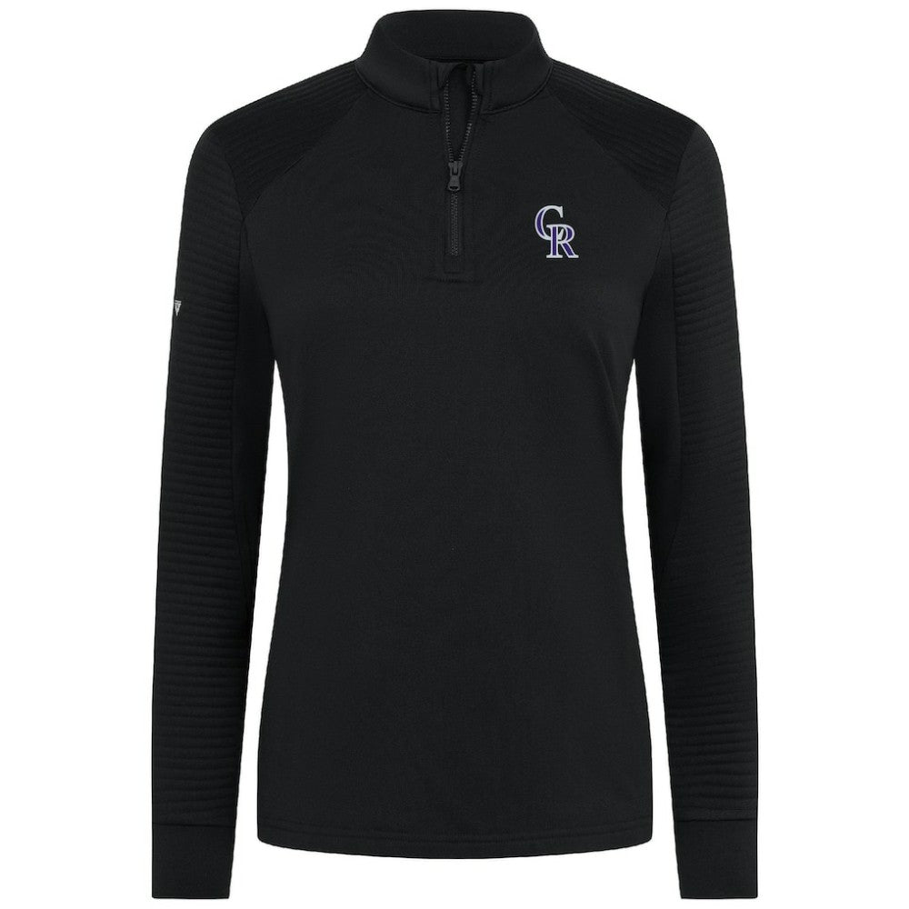 Colorado Rockies Levelwear Women's Power Insignia 2.0 Quarter-Zip Pullover Top - Black - MLB Online