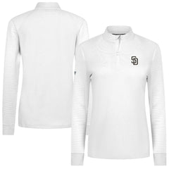 San Diego Padres Levelwear Women's Power Insignia 2.0 Quarter-Zip Pullover Top - White - MLB Sale