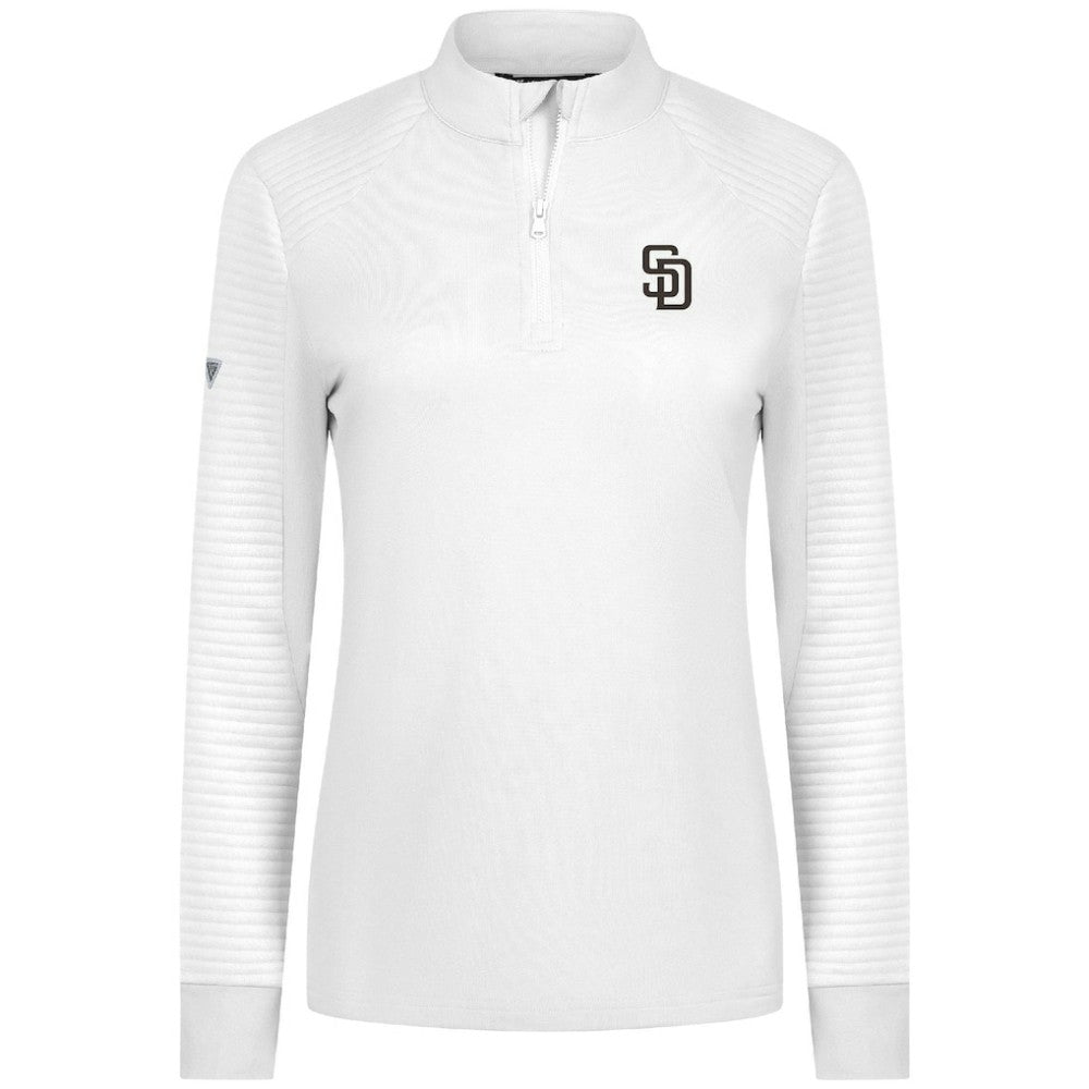 San Diego Padres Levelwear Women's Power Insignia 2.0 Quarter-Zip Pullover Top - White - MLB Sale