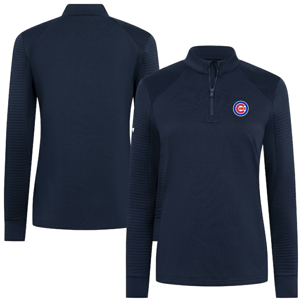 Chicago Cubs Levelwear Women's Power Insignia 2.0 Quarter-Zip Pullover Top - Navy - MLB Online