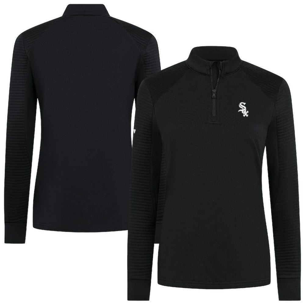 Chicago White Sox Levelwear Women's Power Insignia 2.0 Quarter-Zip Pullover Top - Black - MLB Discount